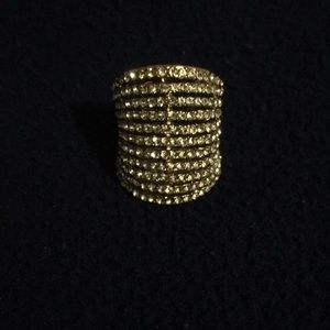 Multi layered cocktail ring w/ cubic zirconia